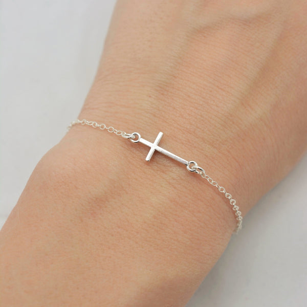 Sterling Silver Cross Bracelet - First Communion Gift