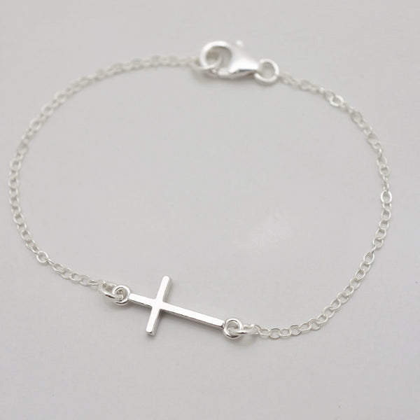 Sterling Silver Cross Bracelet - First Communion Gift