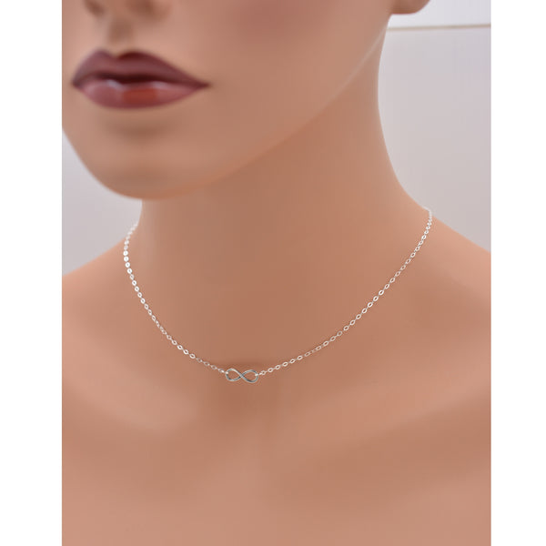 Sterling Silver Tiny Infinity Necklace