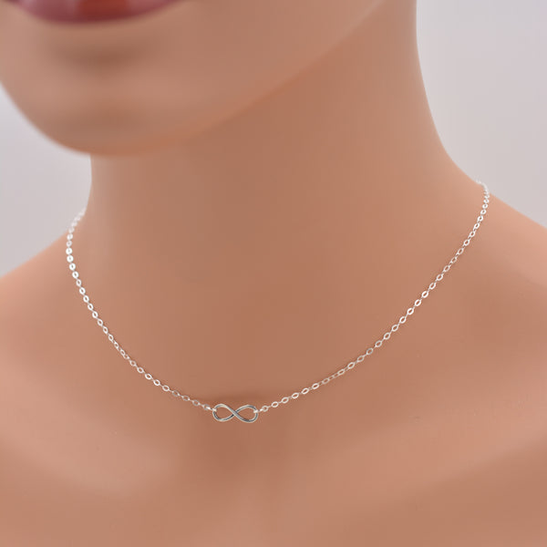 Sterling Silver Tiny Infinity Necklace
