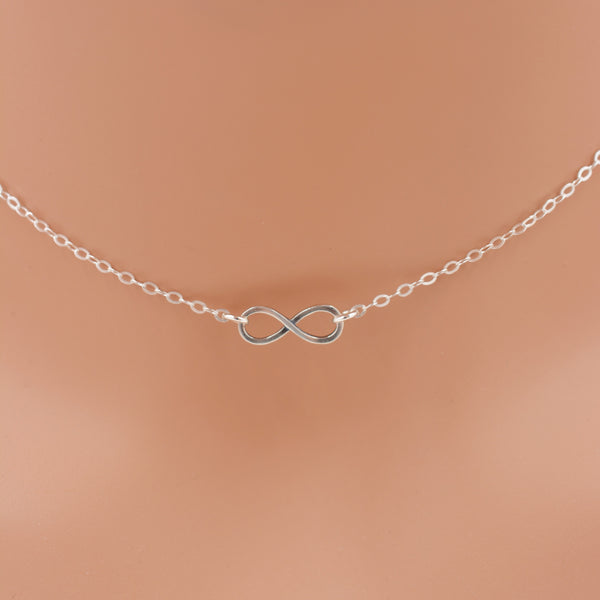 Sterling Silver Tiny Infinity Necklace