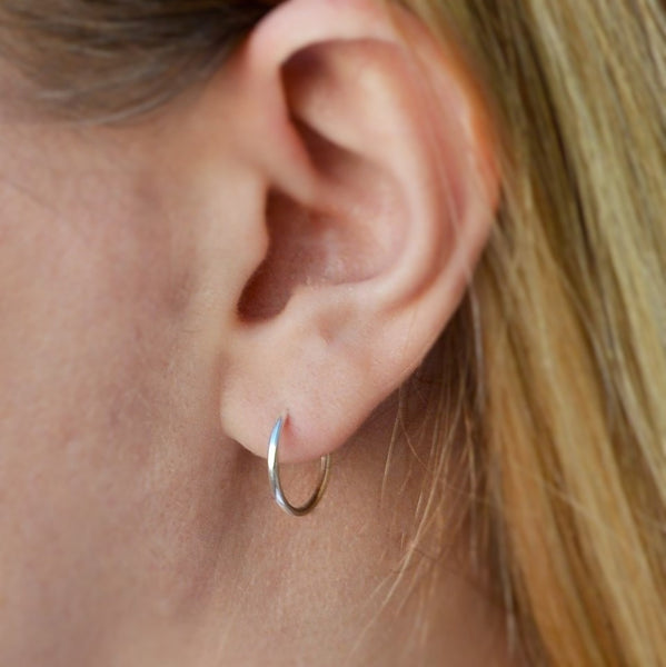 Silver Sleeper Hoop Earrings