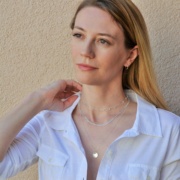 Silver Sleeper Hoop Earrings