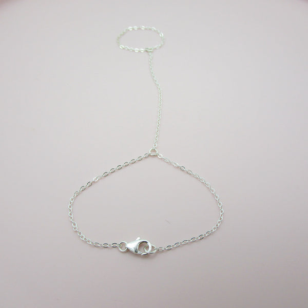 Silver Hand Chain Bracelet Set