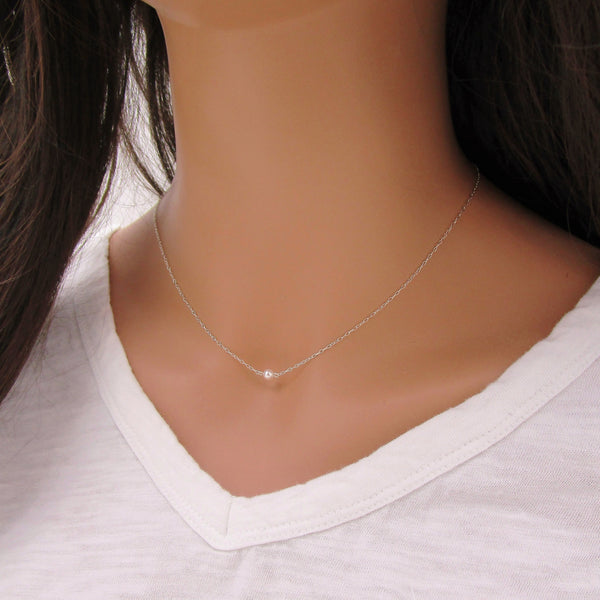 Dainty Tiny Pearl Necklace