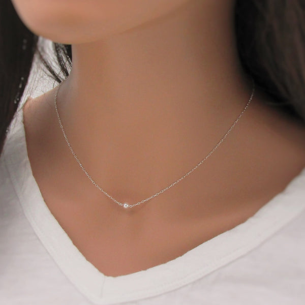 Dainty Tiny Pearl Necklace