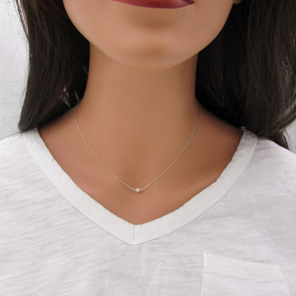 Dainty Tiny Pearl Necklace