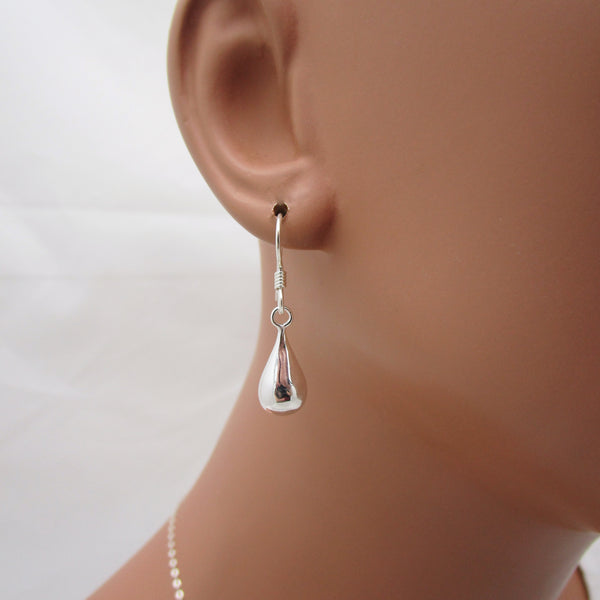 Silver Teardrop Dangle Earrings