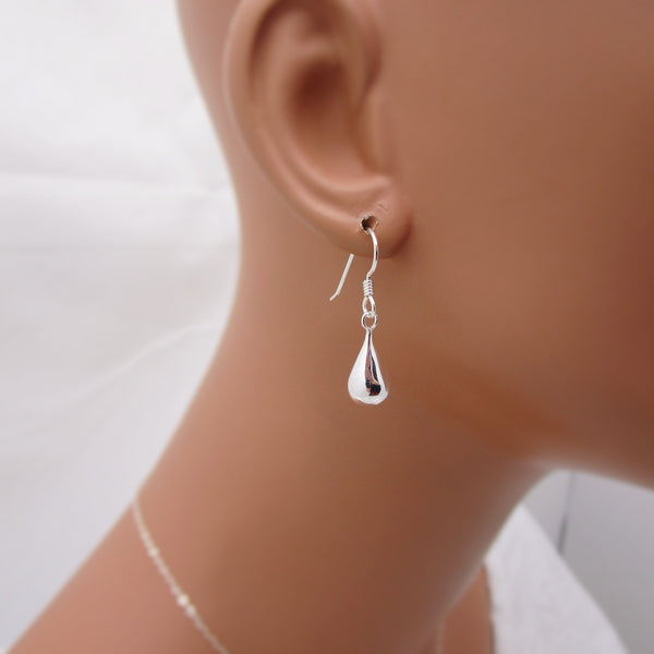 Silver Teardrop Dangle Earrings