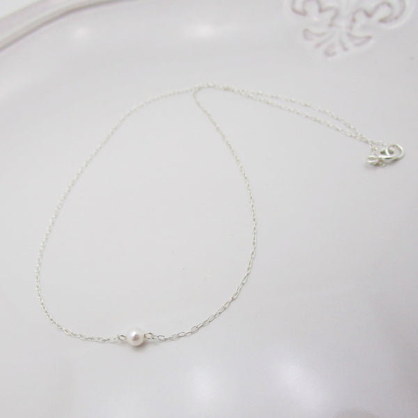 Dainty Tiny Pearl Necklace