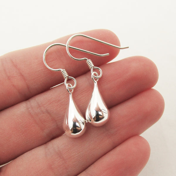 Silver Teardrop Dangle Earrings