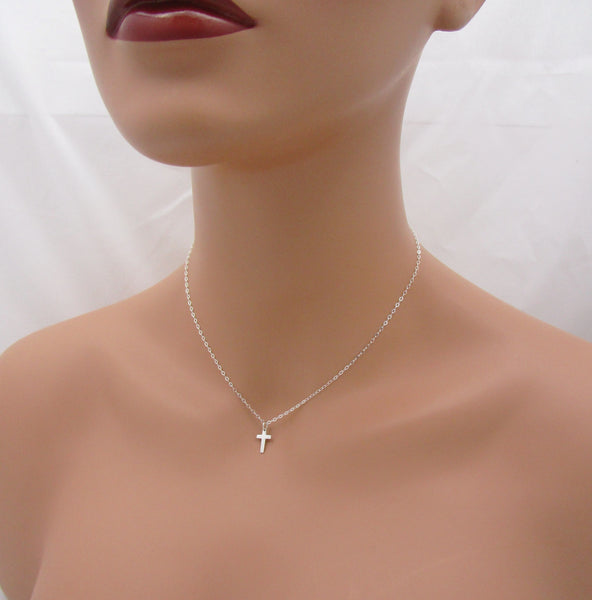 Silver Tiny Cross Necklace