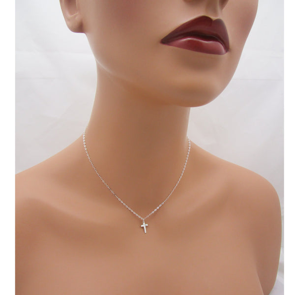Silver Tiny Cross Necklace