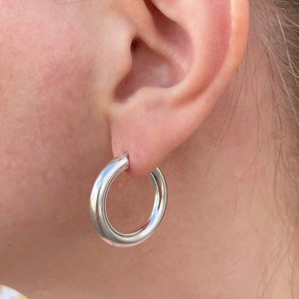 Chunky Silver Hoops