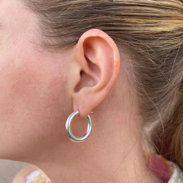 Chunky Silver Hoops