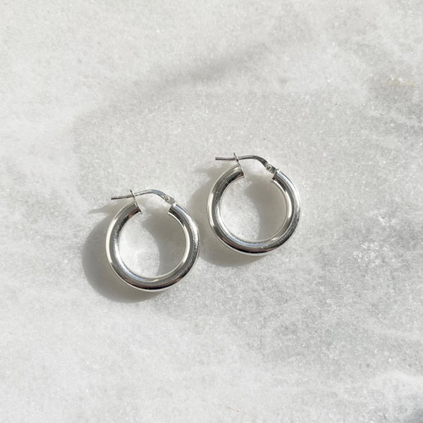 Chunky Silver Hoops