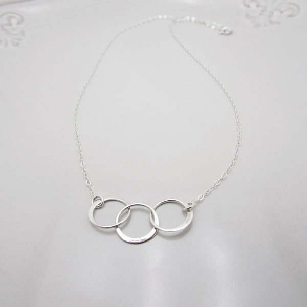 Three Circle Sterling Silver Necklace