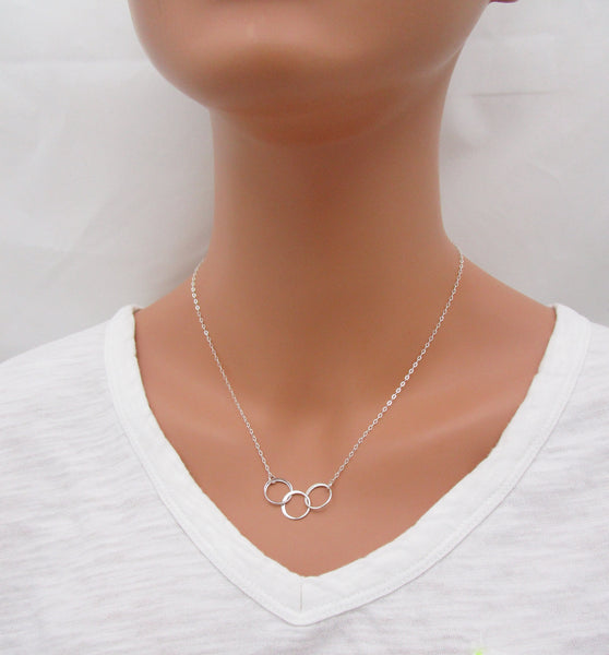 Three Circle Sterling Silver Necklace
