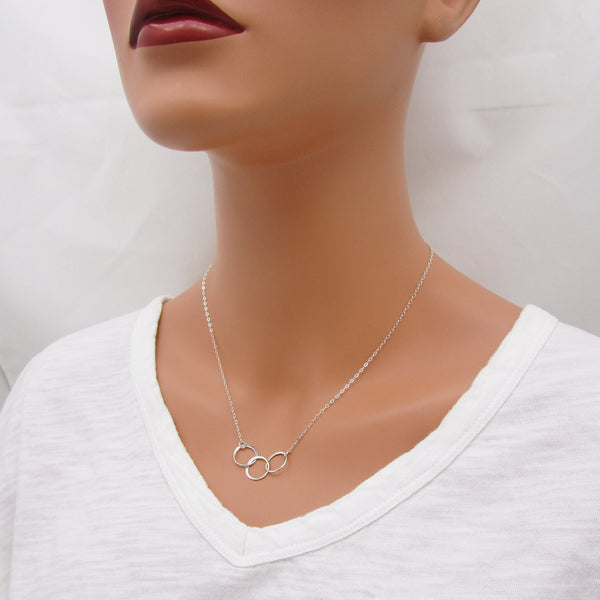 Three Circle Sterling Silver Necklace