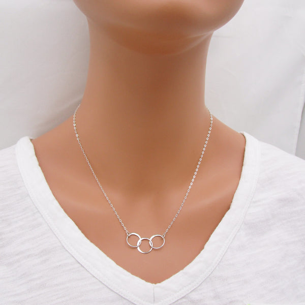 Three Circle Sterling Silver Necklace