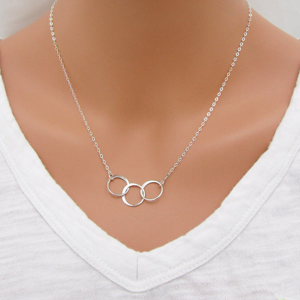 Three Circle Sterling Silver Necklace