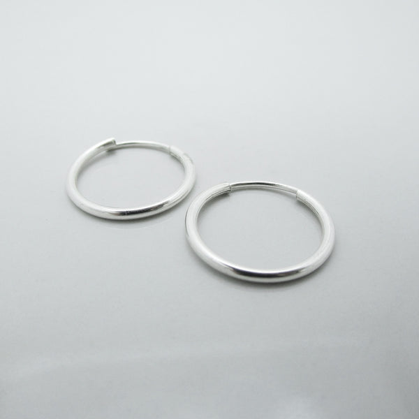Silver Sleeper Hoop Earrings