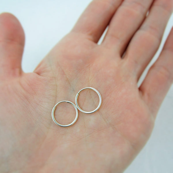 Silver Sleeper Hoop Earrings