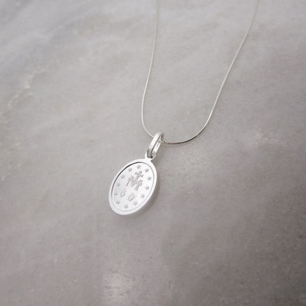 925 Sterling Silver Miraculous Medal Necklace