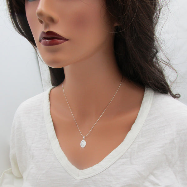 925 Sterling Silver Miraculous Medal Necklace