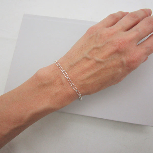 Sterling Silver Paperclip Bracelet