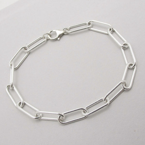 Chunky Silver Paperclip Bracelet