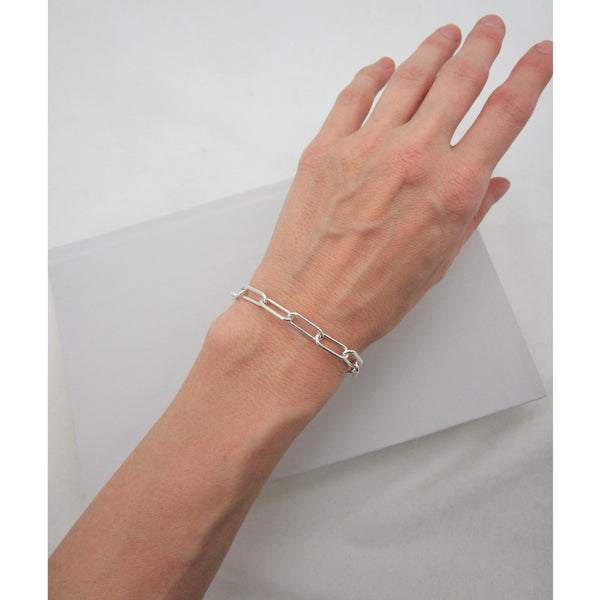 Chunky Silver Paperclip Bracelet