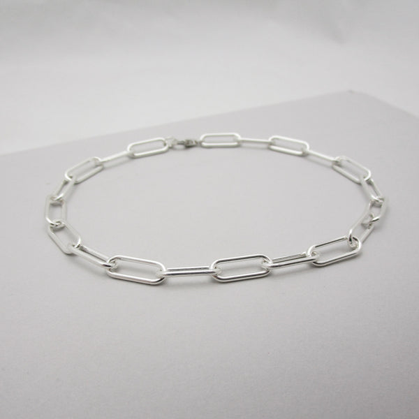 Chunky Silver Paperclip Bracelet