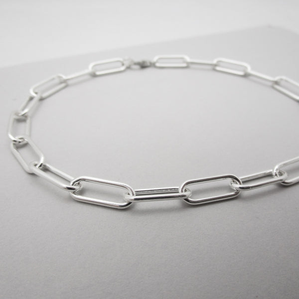 Chunky Silver Paperclip Bracelet