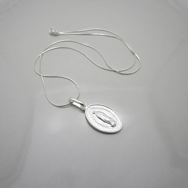 Our Lady of Guadalupe Medal Necklace - Sterling Silver