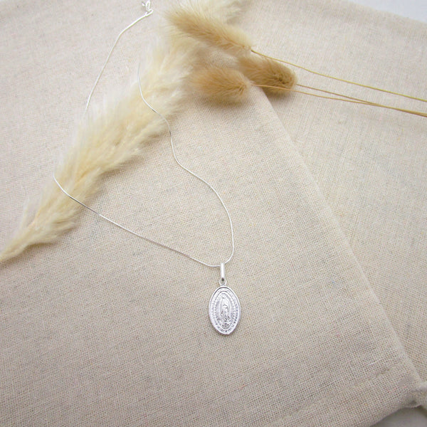 Our Lady of Guadalupe Medal Necklace - Sterling Silver