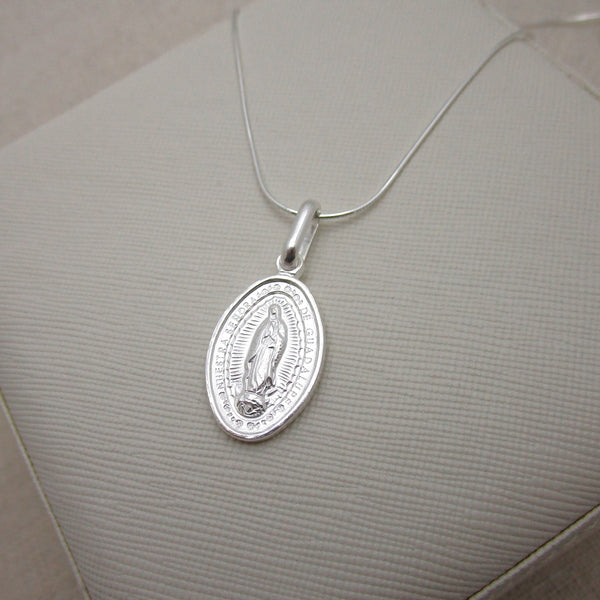 Our Lady of Guadalupe Medal Necklace - Sterling Silver