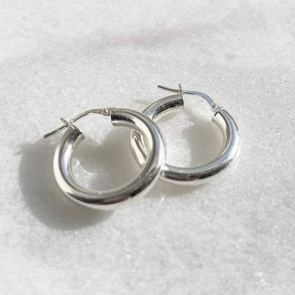 Chunky Silver Hoops