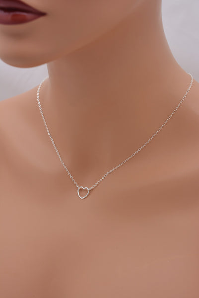 Sterling Silver Open Heart Necklace