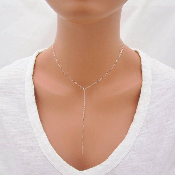 Dainty Lariat Necklace Set