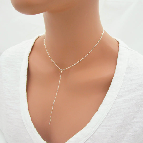 Dainty Lariat Necklace Set