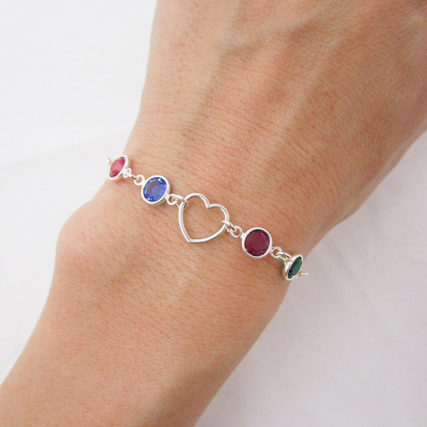 Personalized Mom Birthstone Bracelet