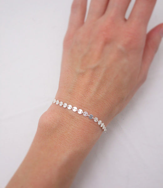 Silver Coin Disc Bracelet