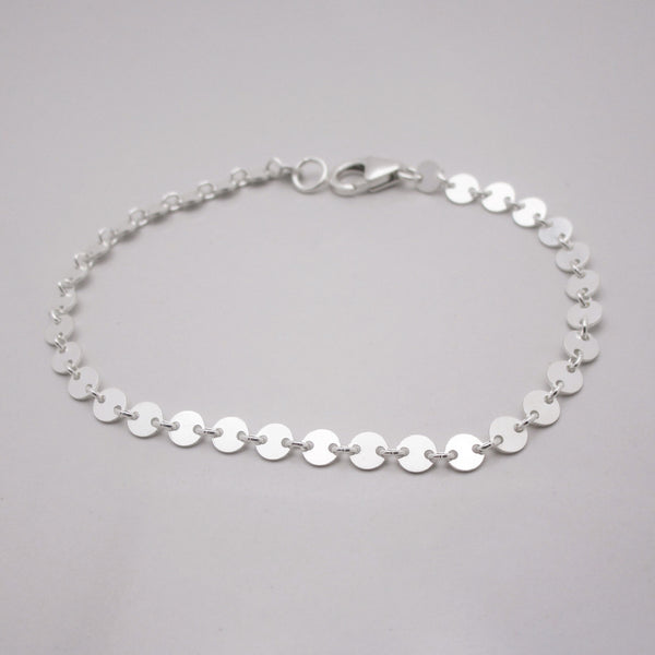 Silver Coin Disc Bracelet