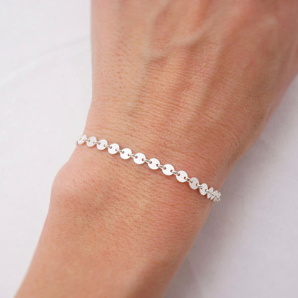 Silver Coin Disc Bracelet