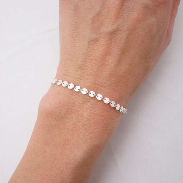 Silver Coin Disc Bracelet