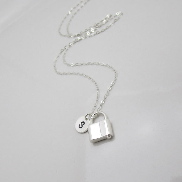 Personalized Silver Padlock Necklace