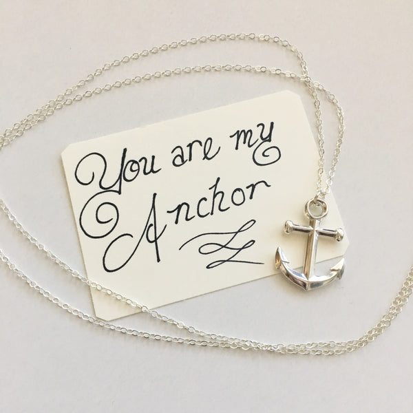 "You Are My Anchor" Necklace in Silver