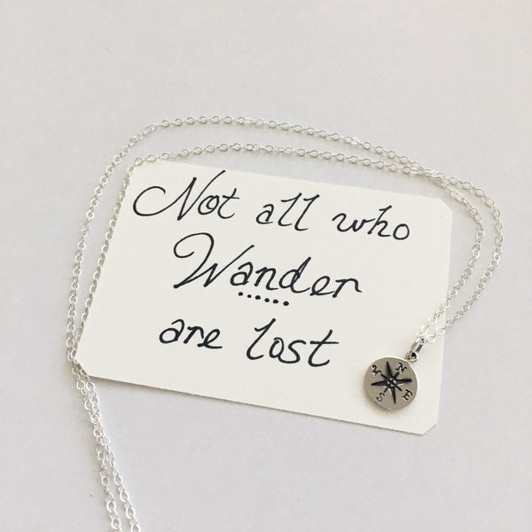 Compass Rose Necklace in Sterling Silver