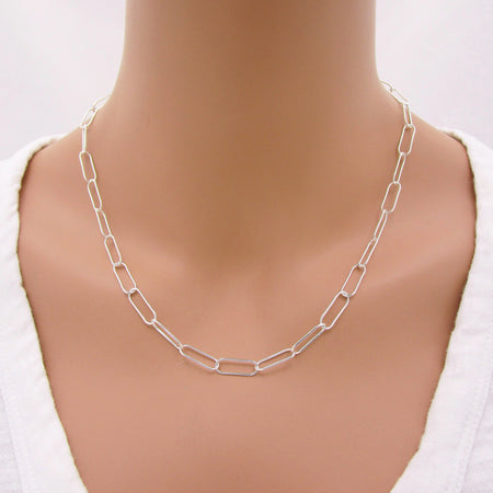 Silver Heart Tag Necklace